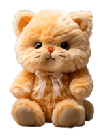 AI generated Cute and adorable baby cat doll on transparent background, generative ai png