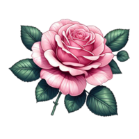 AI generated pink rose ,isolated ,Ai generated . png