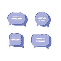 Set of chat message bubbles vector icon. Talk bubble dialog communication through online Conversation