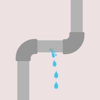 Illustration of a leaking pipe dripping and filling a room with water vector