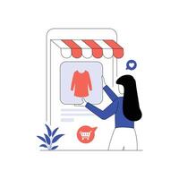 Online shopping concept illustrations. illustrations of people in activities of online shopping vector