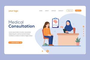 Web page design templates for medical consultation vector