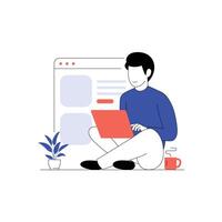 Online shopping concept illustrations. illustrations of people in activities of online shopping vector
