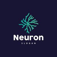 Neuron Logo, Neuron Nerve or Seaweed Vector Abstract Molecule Design, Template Illustration