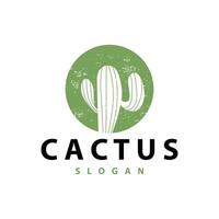 cactus logo vector Desierto verde planta diseño elegante estilo símbolo icono ilustración