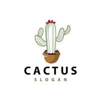 Cactus logo vector desert green plant design elegant style symbol Icon Illustration