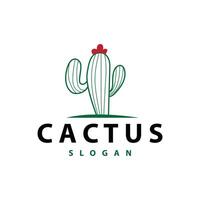 Cactus logo vector desert green plant design elegant style symbol Icon Illustration