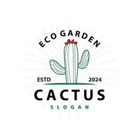 Cactus logo vector desert green plant design elegant style symbol Icon Illustration