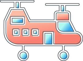 icono de vector de helicóptero militar