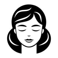 Beauty Girl Face Vector Web Icon