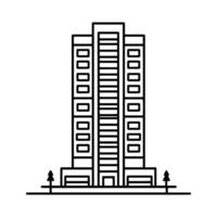 Modern building simple thin line vector web icon