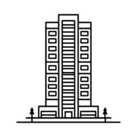 Modern building simple thin line vector web icon