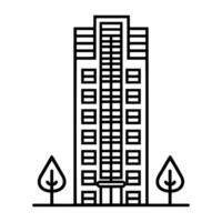 Modern building simple thin line vector web icon