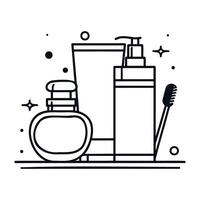 cosmético productos Delgado línea vector web icono