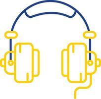 Headphone Line Two Color Icon vector