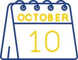 10th of October Line Two Color Icon vector