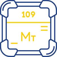 Meitnerium Line Two Color Icon vector