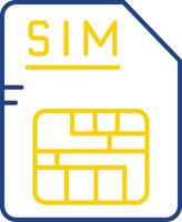 sim línea dos color icono vector