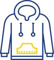 Hoodie Line Two Color  Icon vector