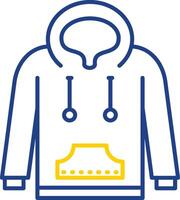 Hoodie Line Two Color  Icon vector