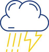 Thunder strom Line Two Color Icon vector