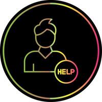 Help Line Gradient Due Color Icon vector