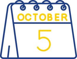 5th of October Line Two Color Icon vector