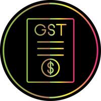 gst línea rojo circulo icono vector