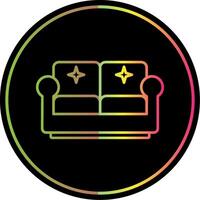 sofá línea degradado debido color icono vector