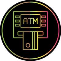 Atm Machine Line Gradient Due Color Icon vector