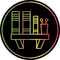 Book Shelf Line Gradient Due Color Icon vector