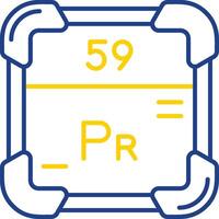 Praseodymium Line Two Color Icon vector