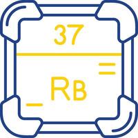 rubidio línea dos color icono vector