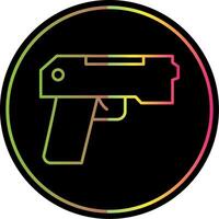 Pistol Line Gradient Due Color Icon vector