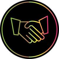 Hand Shaking Line Gradient Due Color Icon vector