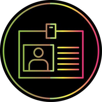 Id Card Line Gradient Due Color Icon vector