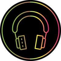 Headphones Line Gradient Due Color Icon vector