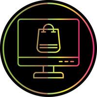 Online Shopping Line Gradient Due Color Icon vector