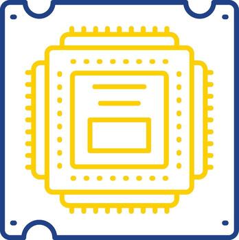 Processor Line Two Color  Icon vector