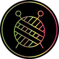 Knitting Line Gradient Due Color Icon vector