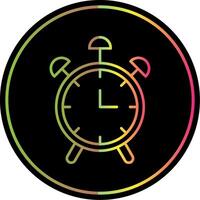 reloj línea degradado debido color icono vector