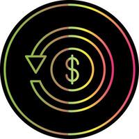 Refund Line Gradient Due Color Icon vector