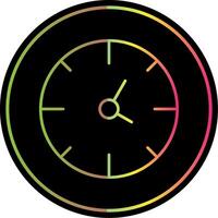 reloj línea degradado debido color icono vector