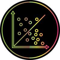 Scatter Graph Line Gradient Due Color Icon vector