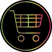 Shopping Basket Line Gradient Due Color Icon vector