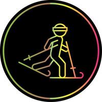 esquí línea degradado debido color icono vector