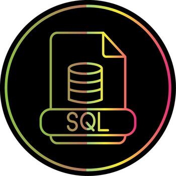Sql Line Gradient Due Color Icon vector