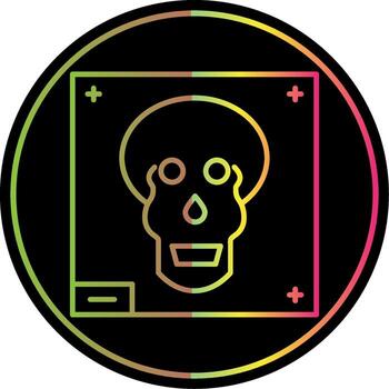 Skull X - ray Line Gradient Due Color Icon vector