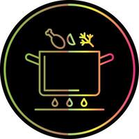 Soup Pot Line Gradient Due Color Icon vector