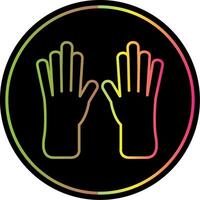 Leather Gloves Line Gradient Due Color Icon vector